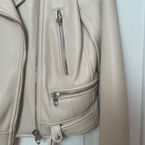 Zara Cream leather jacket - Picture 3 of 7
